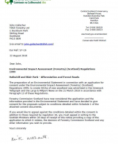 Halkshill and Blair Park Consent Decision Covering Letter